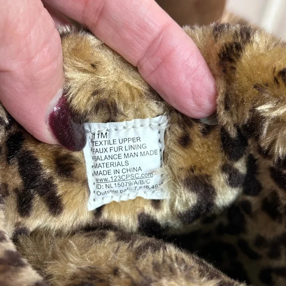 Pacifica Women's Brown Faux Suede Leopard Print Fur Lined‎ Winter Boots Size 11M
